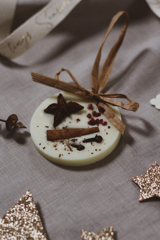 Christmas Scented Tree Decoration: Circle - Cranberry Orange and Cinnamon Christmas Decorations House of Pyaar