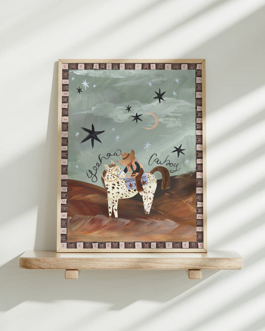 Desert Cowboy - Horse Art Print Art Print Lion & The Pear