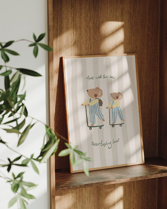 Sibling themed art print for children’s bedroom decor