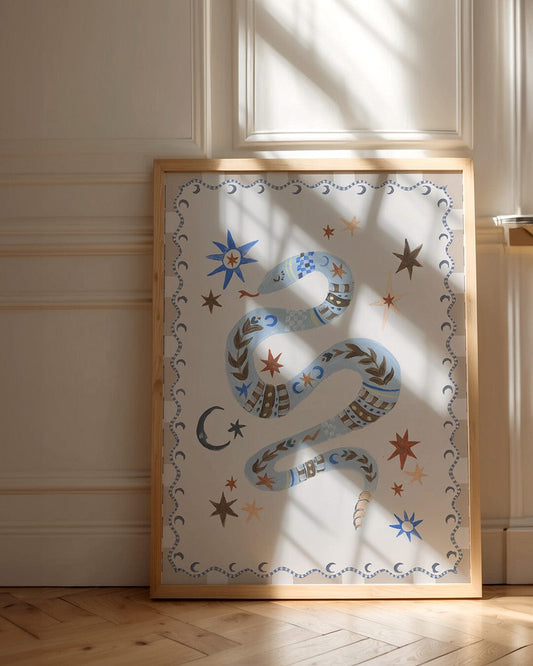 For Goodness Snake - Snake Print Art Print Lion & The Pear