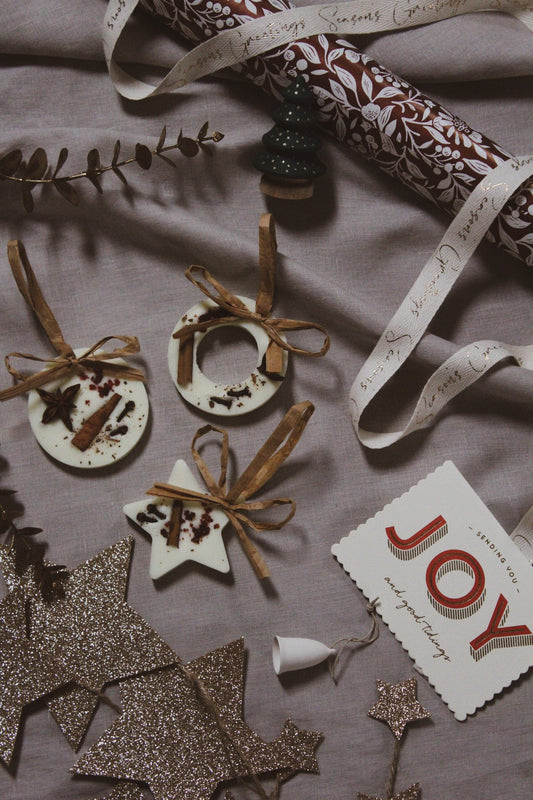 Gift Set of 3 Scented Christmas Tree Decorations - Cranberry Orange and Cinnamon Christmas Decorations House of Pyaar