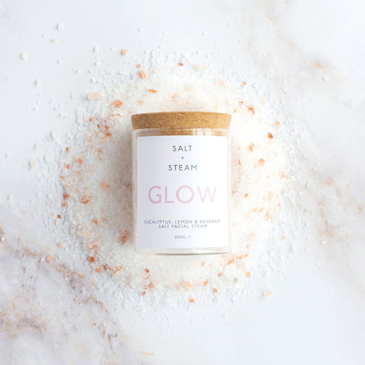 GLOW Facial Steam Salt + Steam Jar