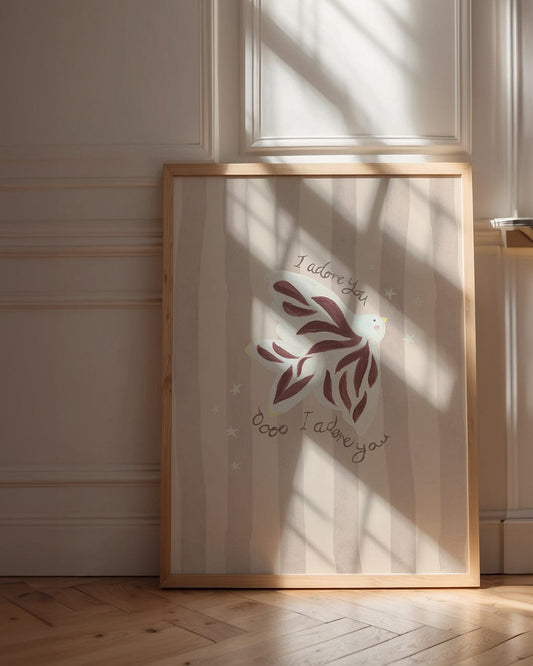 I Adore You - Bird Art Print Clay Art Print Lion & The Pear