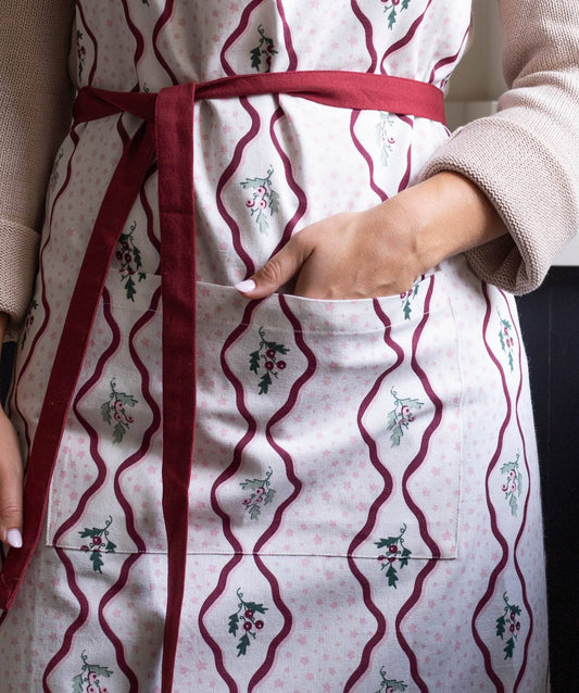 Kitchen Apron - Berry Ribbons Christmas Avery Row Wholesale