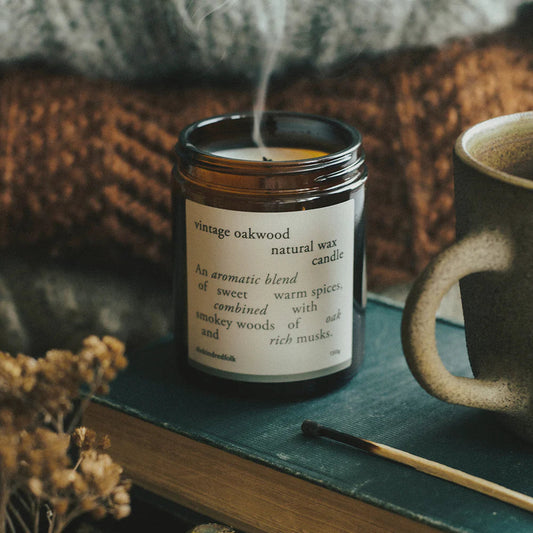 The Kindred Folk - Vintage Oakwood Candle Candles The Kindred Folk