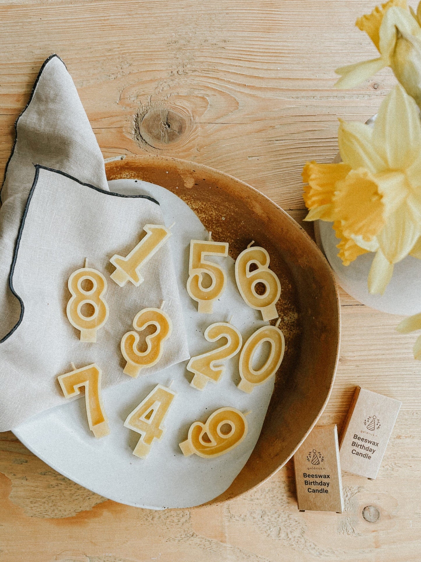 Goldrick - Handmade Beeswax Number Candles Candles Goldrick