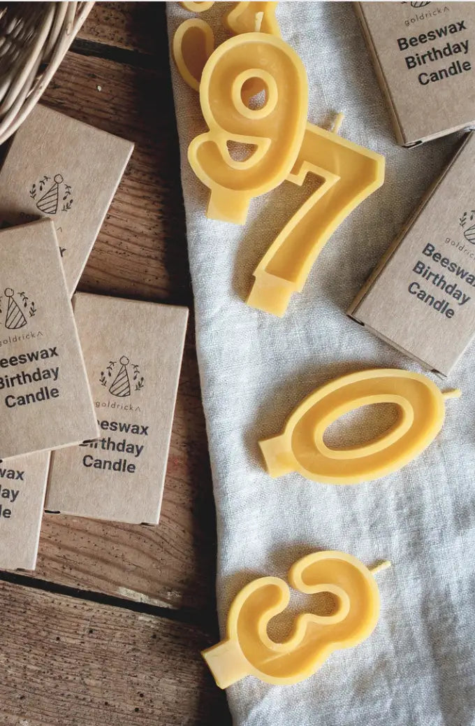 Goldrick - Handmade Beeswax Number Candles Candles Goldrick
