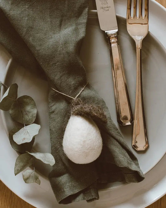 Goldrick - Little White Pear Decorations - Natural Wool Decoration Goldrick