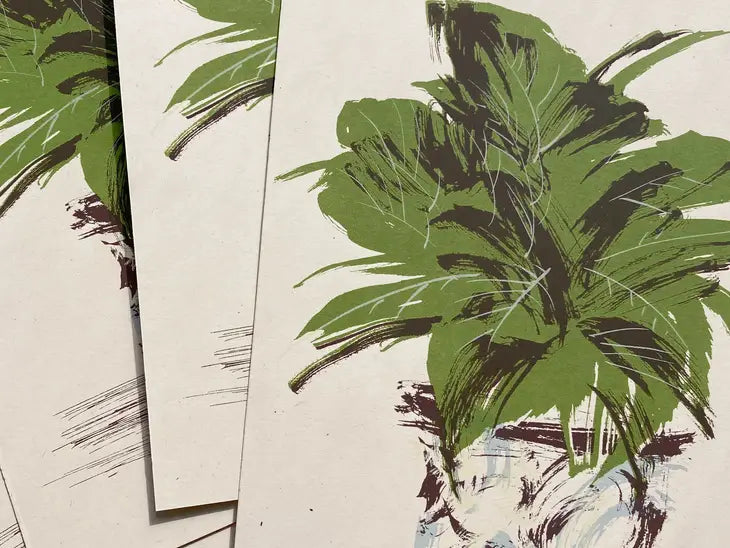 Handmade Silkscreen Botanical Art Print - House Plant ‘Garden Croton’ Wall Art Ben Rogers