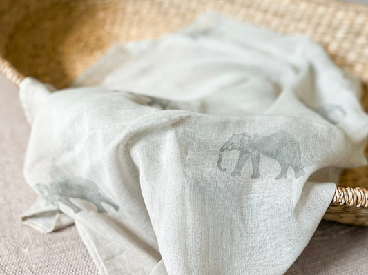 Summer Swaddle - Effie the Elephant Sand Swaddle Janemade