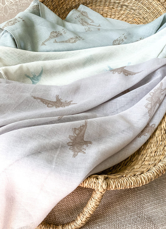 Summer Swaddle - Stig the Stegosaurus Pink Swaddle Janemade