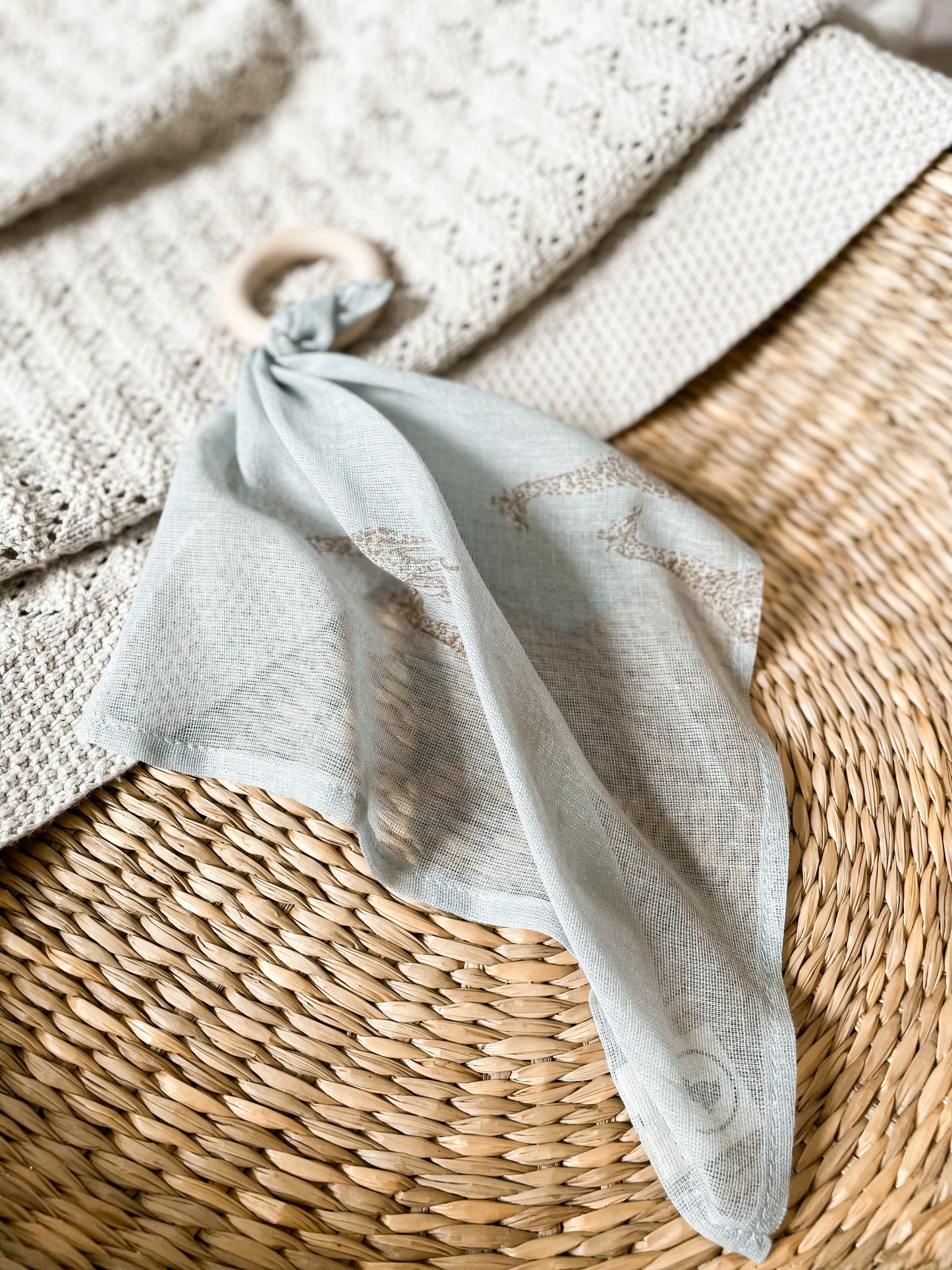 Teething Comforter - Gentle Giraffe Blue Teether Janemade