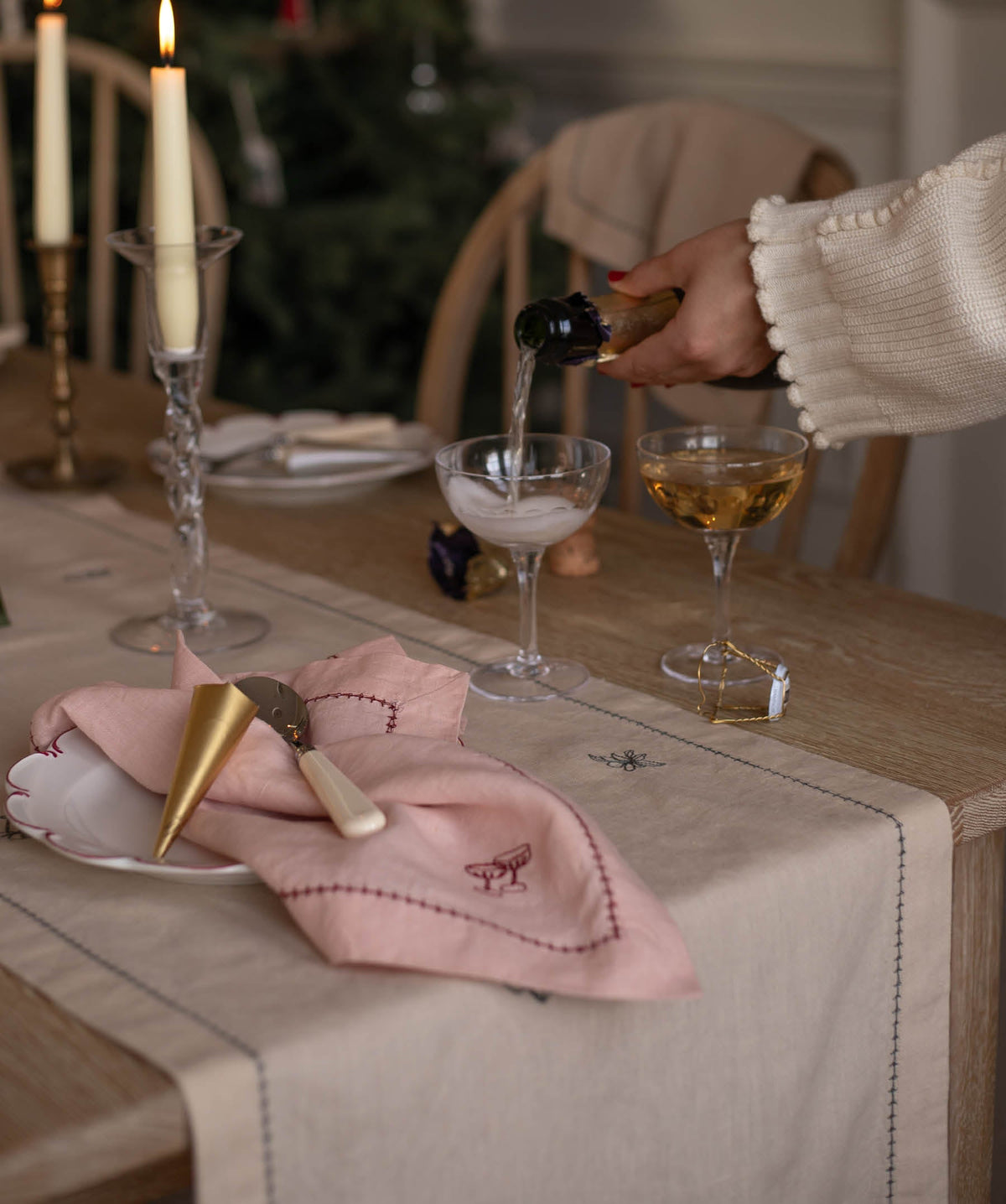 Christmas Table Runner - Natural