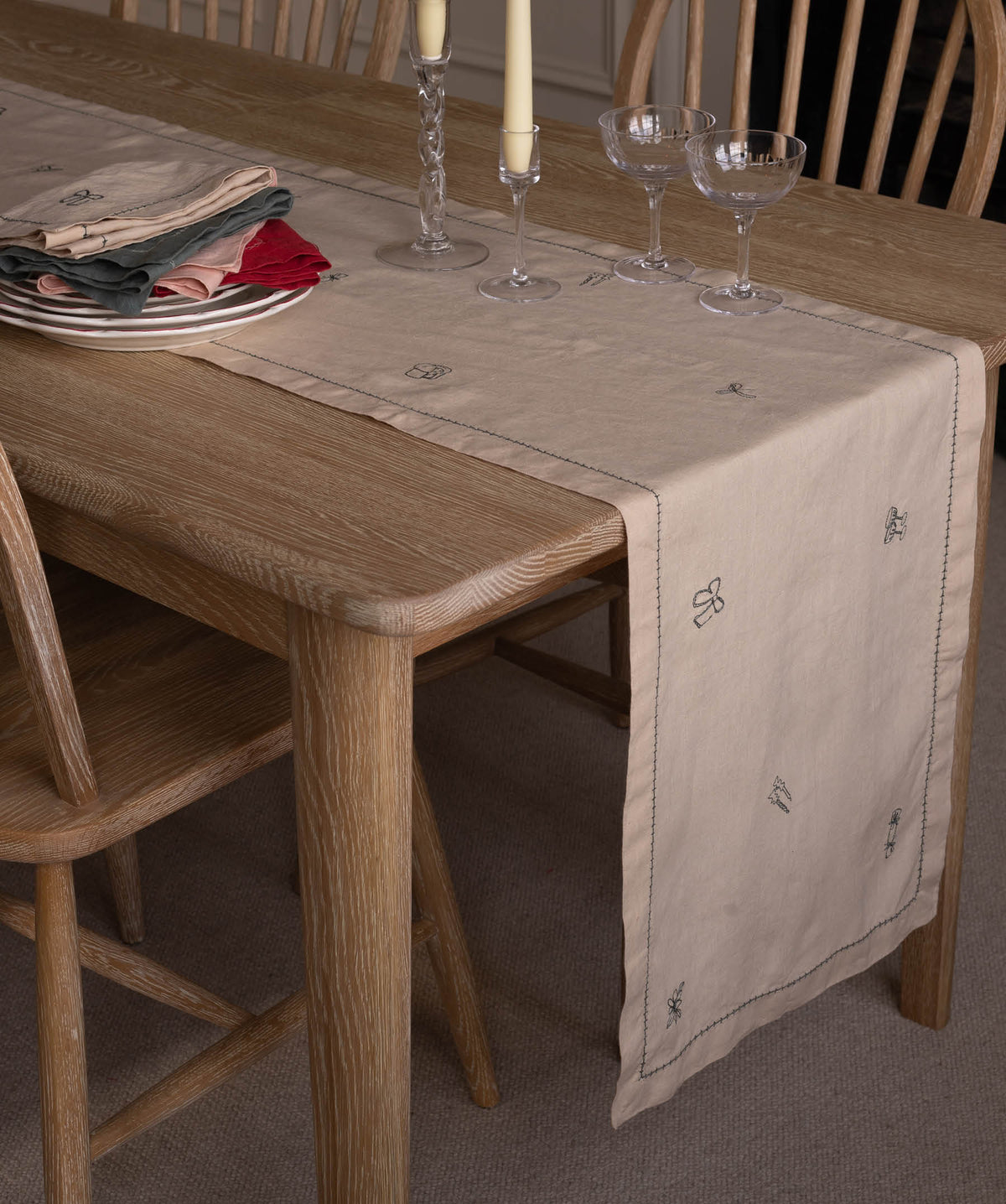 Christmas Table Runner - Natural