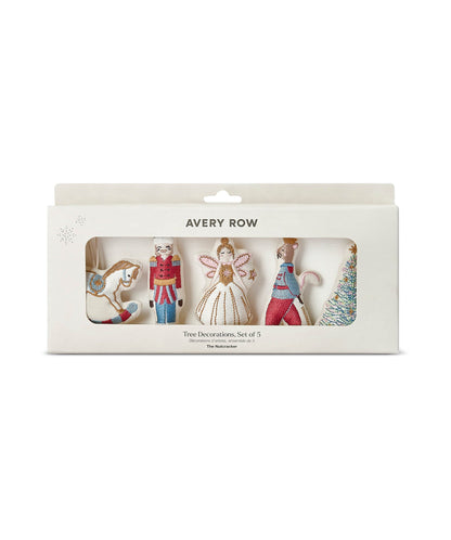 Embroidered Tree Decorations, Set of 5 - The Nutcracker