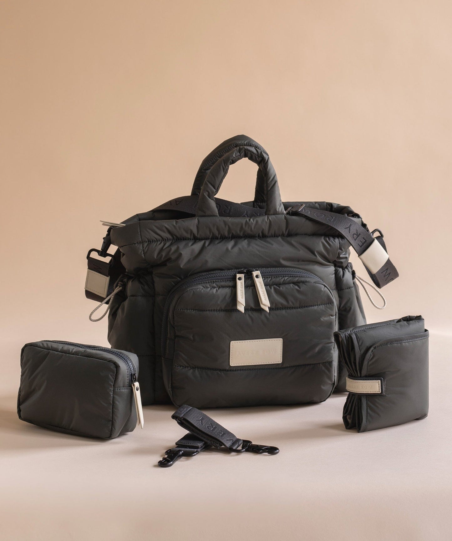 Avery Row | Baby Changing Tote Bag | Soft Black Changing Bags & Travel Changing Mats Avery Row Wholesale 