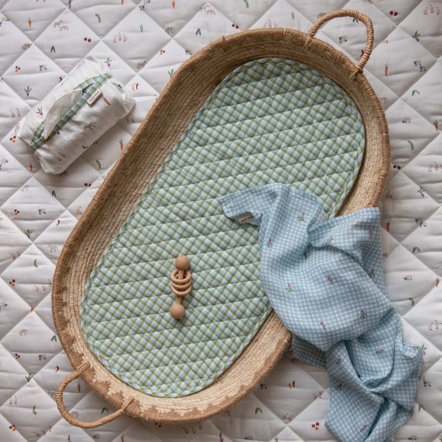 Avery Row | Changing Basket Cotton Liner | Little Farm Baby Changing Avery Row Wholesale 