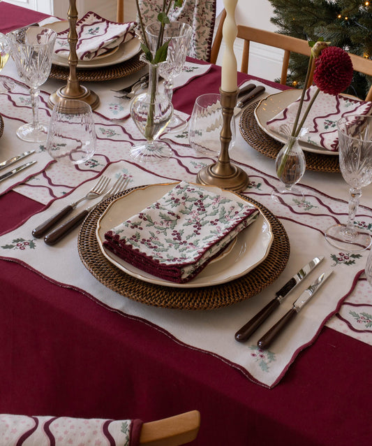 Avery Row | Cotton Place Mats | Set of 2 | Berry Ribbons Christmas Avery Row Wholesale 