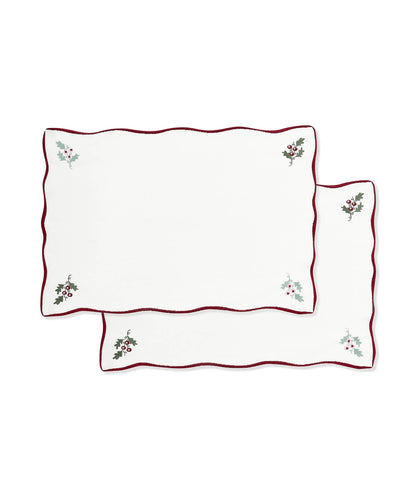 Avery Row | Cotton Place Mats | Set of 2 | Berry Ribbons Christmas Avery Row Wholesale 
