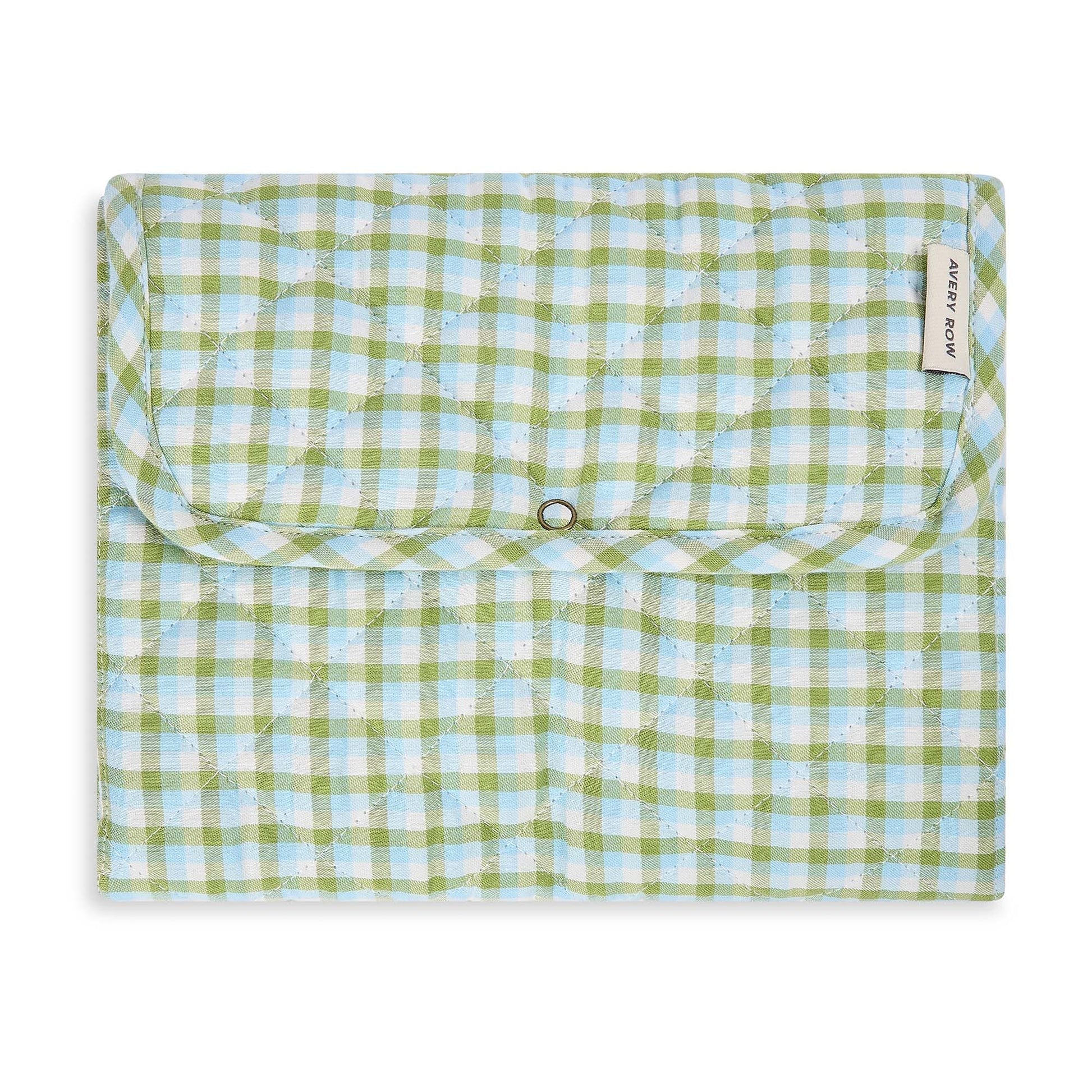 Avery Row | Cotton Travel Baby Changing Mat | Greenhouse Gingham Changing Bags & Travel Changing Mats Avery Row Wholesale 