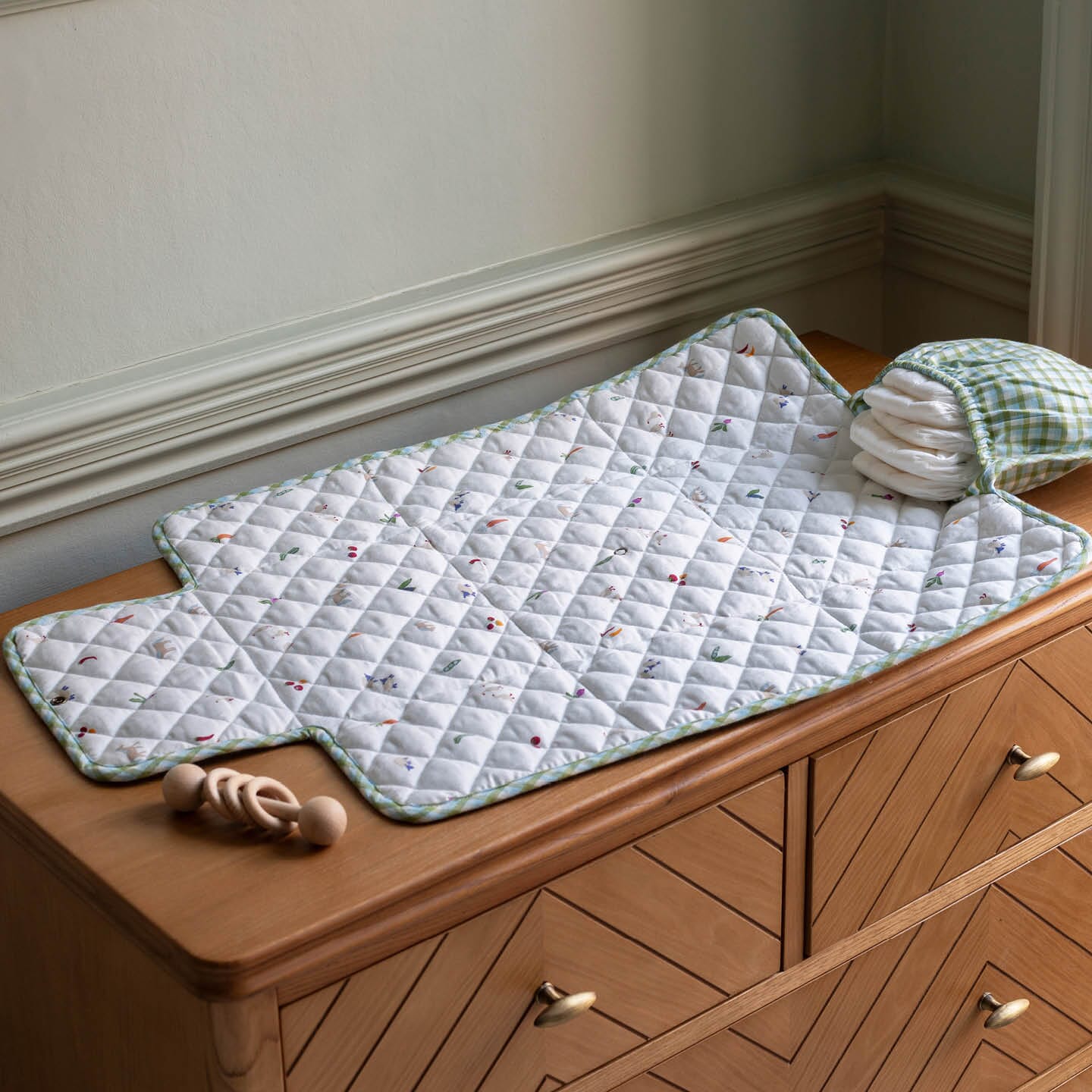 Avery Row | Cotton Travel Baby Changing Mat | Greenhouse Gingham Changing Bags & Travel Changing Mats Avery Row Wholesale 