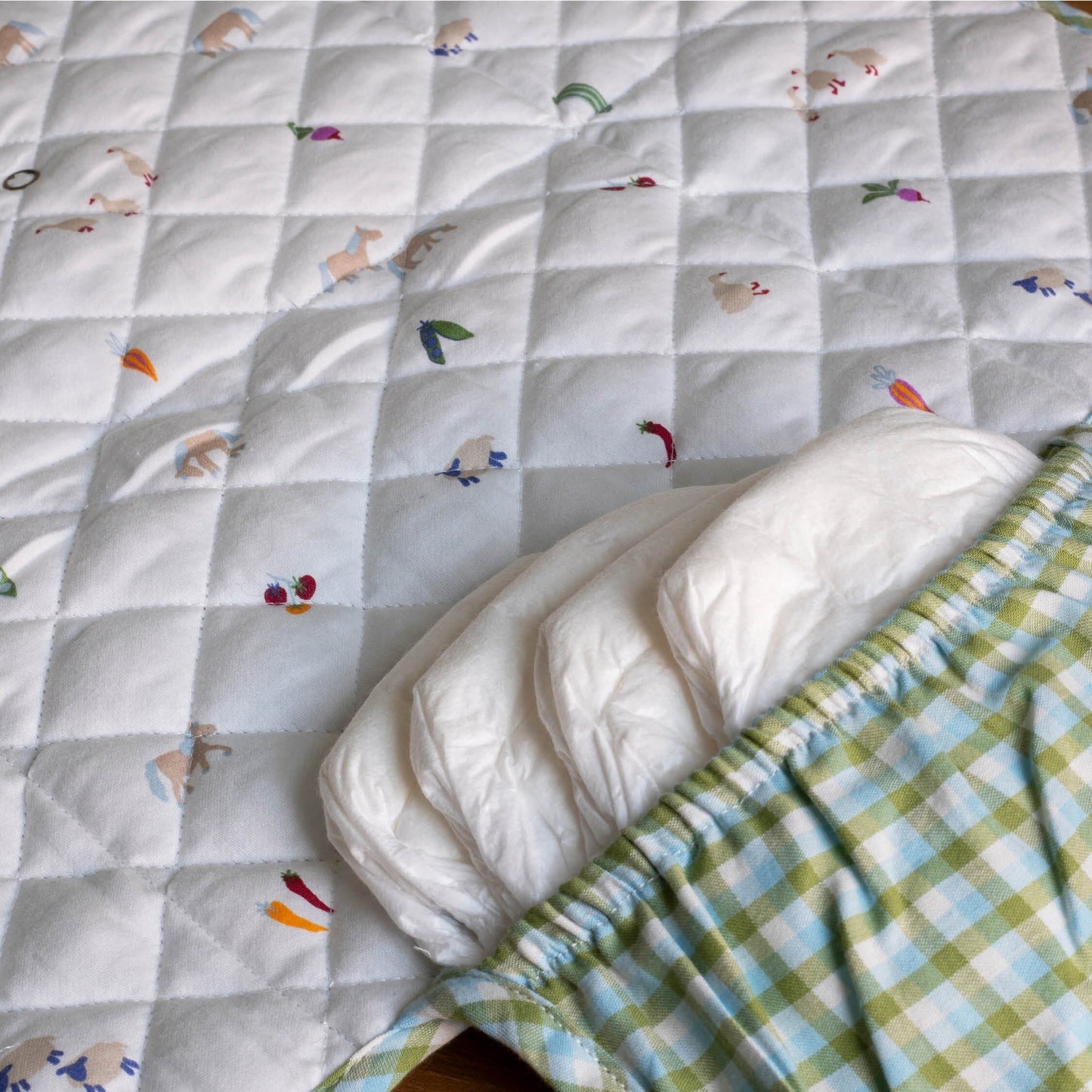 Avery Row | Cotton Travel Baby Changing Mat | Greenhouse Gingham Changing Bags & Travel Changing Mats Avery Row Wholesale 