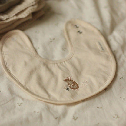 Avery Row Embroidered Cotton Bib - Mouse Avery Row 