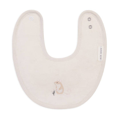 Avery Row Embroidered Cotton Bib - Mouse Avery Row 