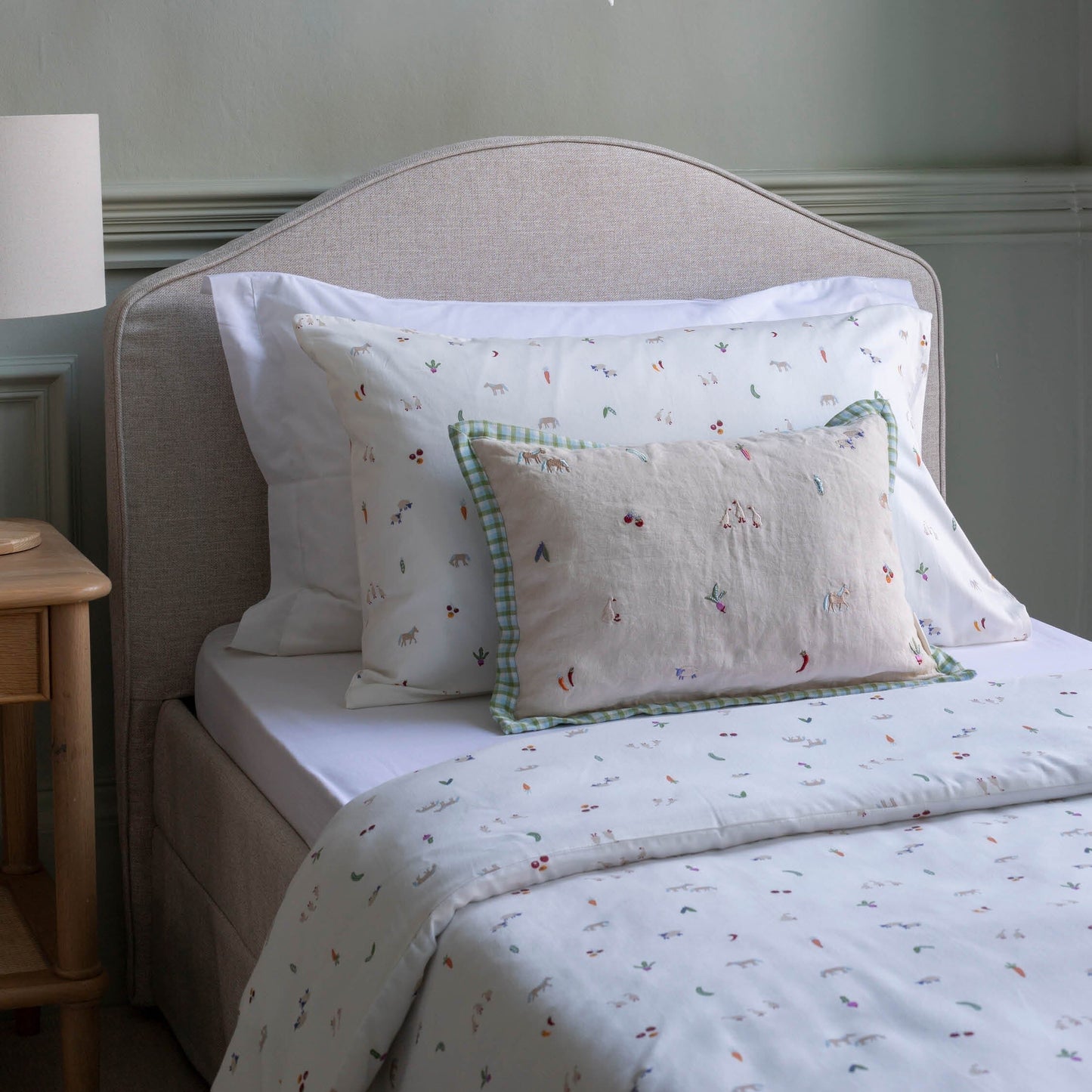 Avery Row | Embroidered Linen Scatter Cushion | Little Farm Avery Row Wholesale 