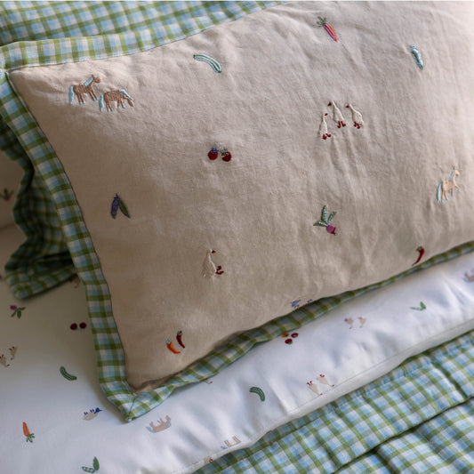 Avery Row | Embroidered Linen Scatter Cushion | Little Farm Avery Row Wholesale 