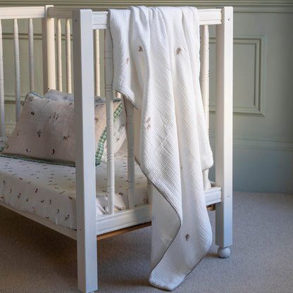 Avery Row | Embroidered Muslin Blanket | Little Farm Blankets Avery Row Wholesale 