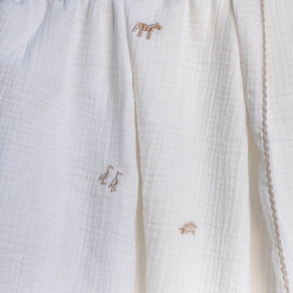Avery Row | Embroidered Muslin Blanket | Little Farm Blankets Avery Row Wholesale 