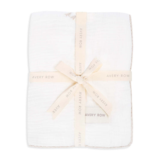 Avery Row | Embroidered Muslin Blanket | Little Farm Blankets Avery Row Wholesale 