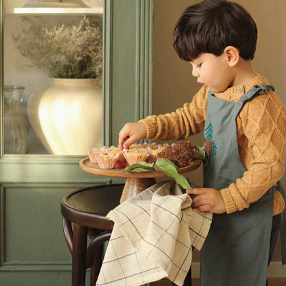Avery Row Kid's Embroidered Apron - Forest Bear - Organic Cotton Childrens Apron Avery Row 