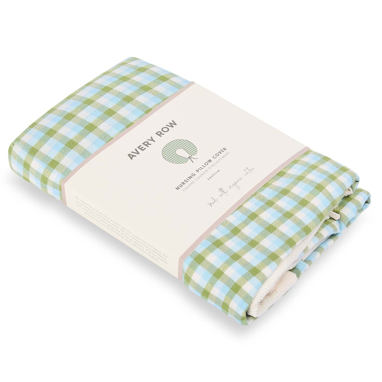 Avery Row | Nursing Pillow Cover | Greenhouse Gingham Parent Accessories Avery Row Wholesale 