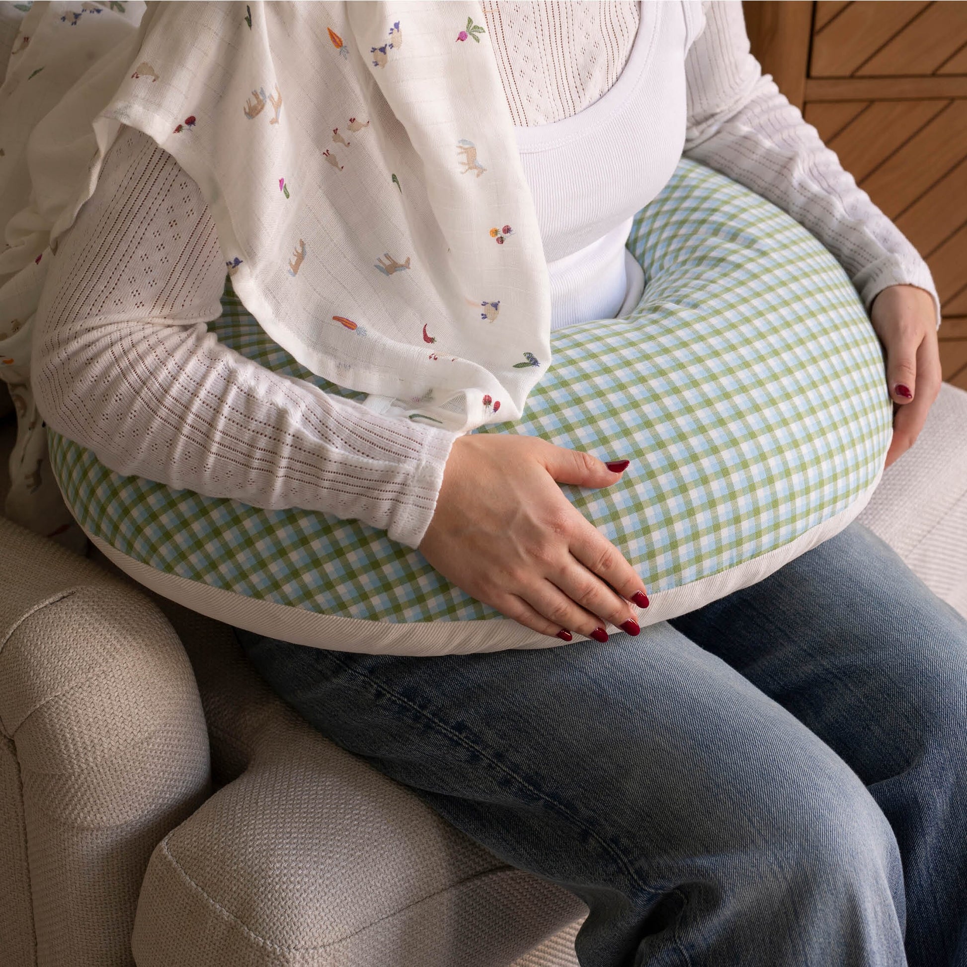 Avery Row | Nursing Pillow | Greenhouse Gingham Parent Accessories Avery Row Wholesale 