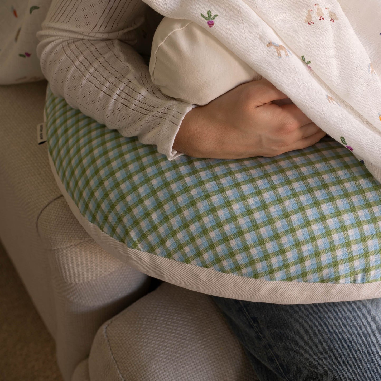 Avery Row | Nursing Pillow | Greenhouse Gingham Parent Accessories Avery Row Wholesale 