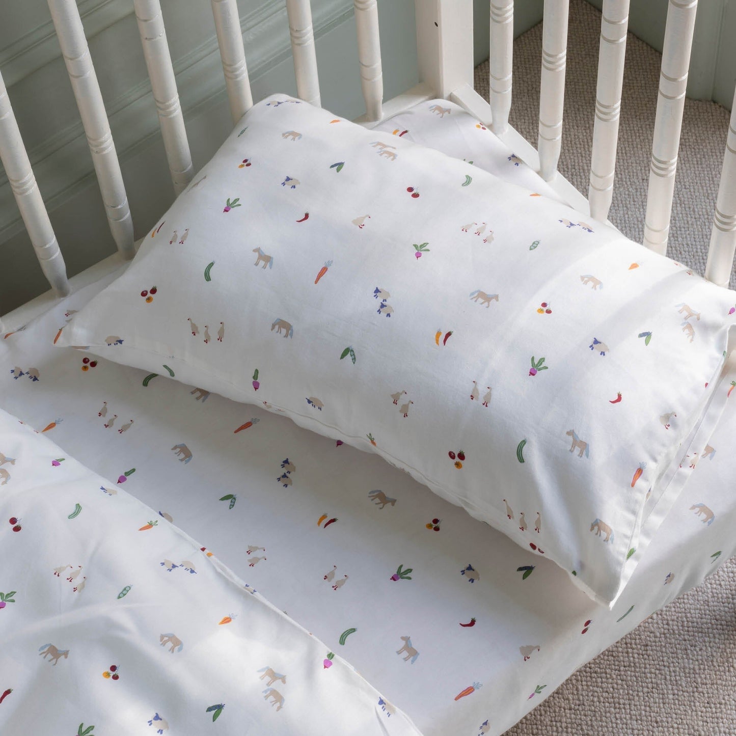 Avery Row | Organic Cotton Cotbed Pillowcase | Little Farm Avery Row Wholesale 