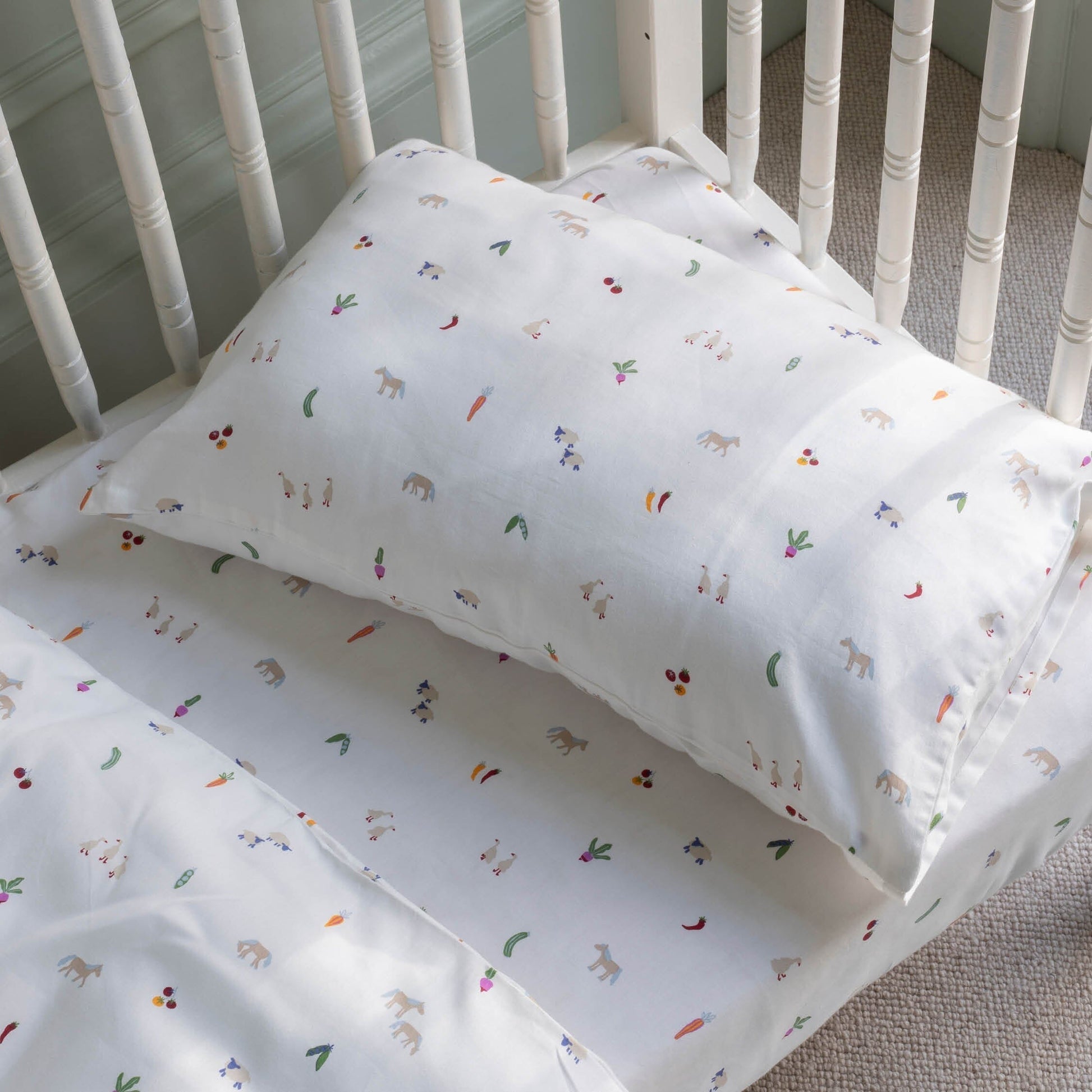 Avery Row | Organic Cotton Cotbed Pillowcase | Little Farm Avery Row Wholesale 