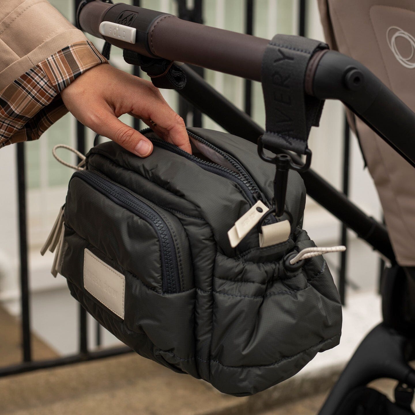 Avery Row | Pram Organiser Bag | Soft Black Changing Bags & Travel Changing Mats Avery Row Wholesale 