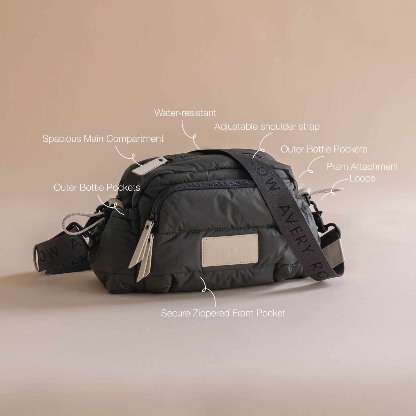 Avery Row | Pram Organiser Bag | Soft Black Changing Bags & Travel Changing Mats Avery Row Wholesale 