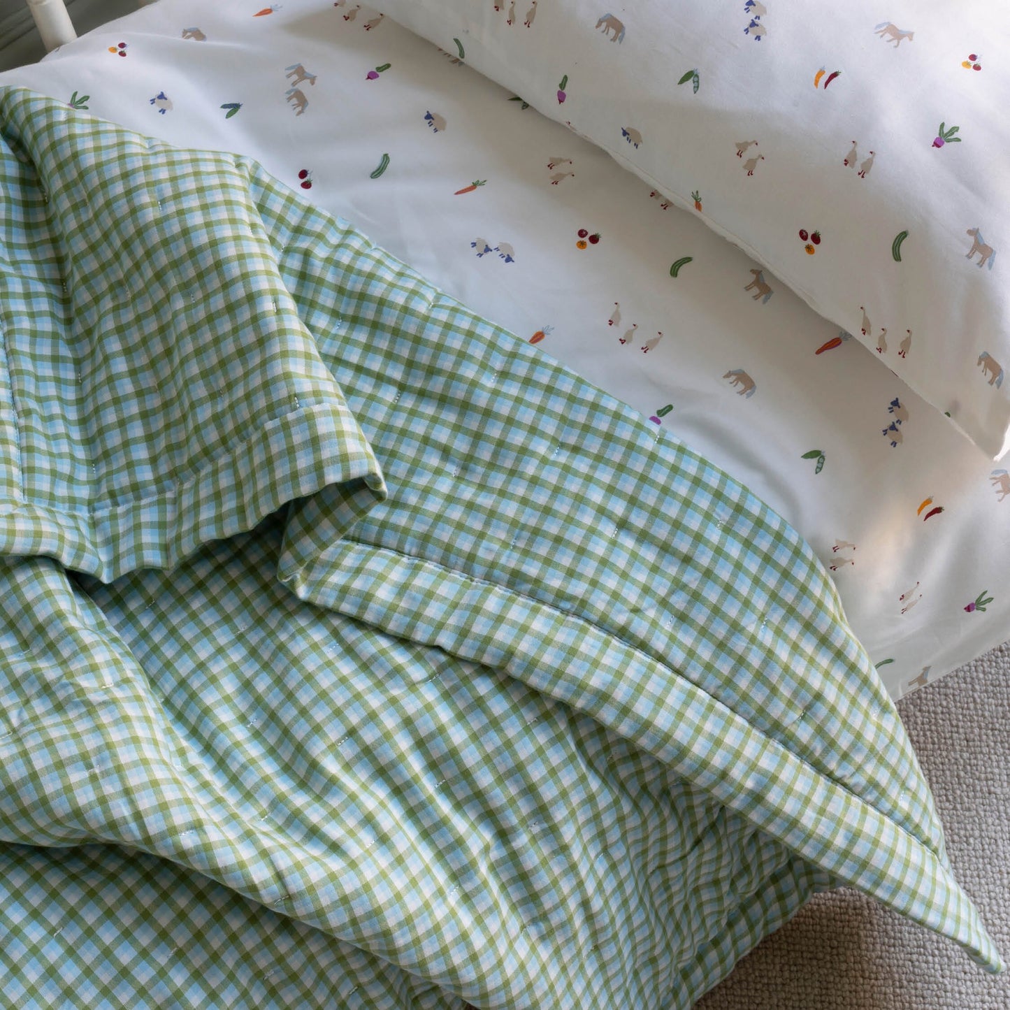 Avery Row | Quilted Cotbed Bedspread | Greenhouse Gingham Bedding Avery Row Wholesale 