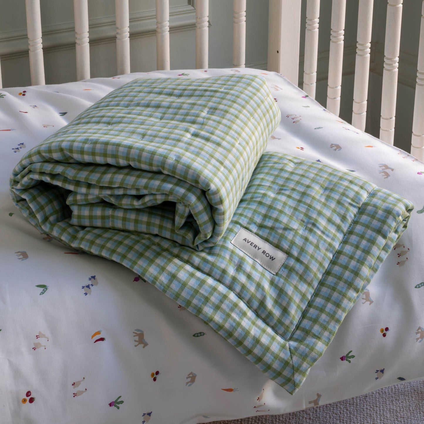 Avery Row | Quilted Cotbed Bedspread | Greenhouse Gingham Bedding Avery Row Wholesale 