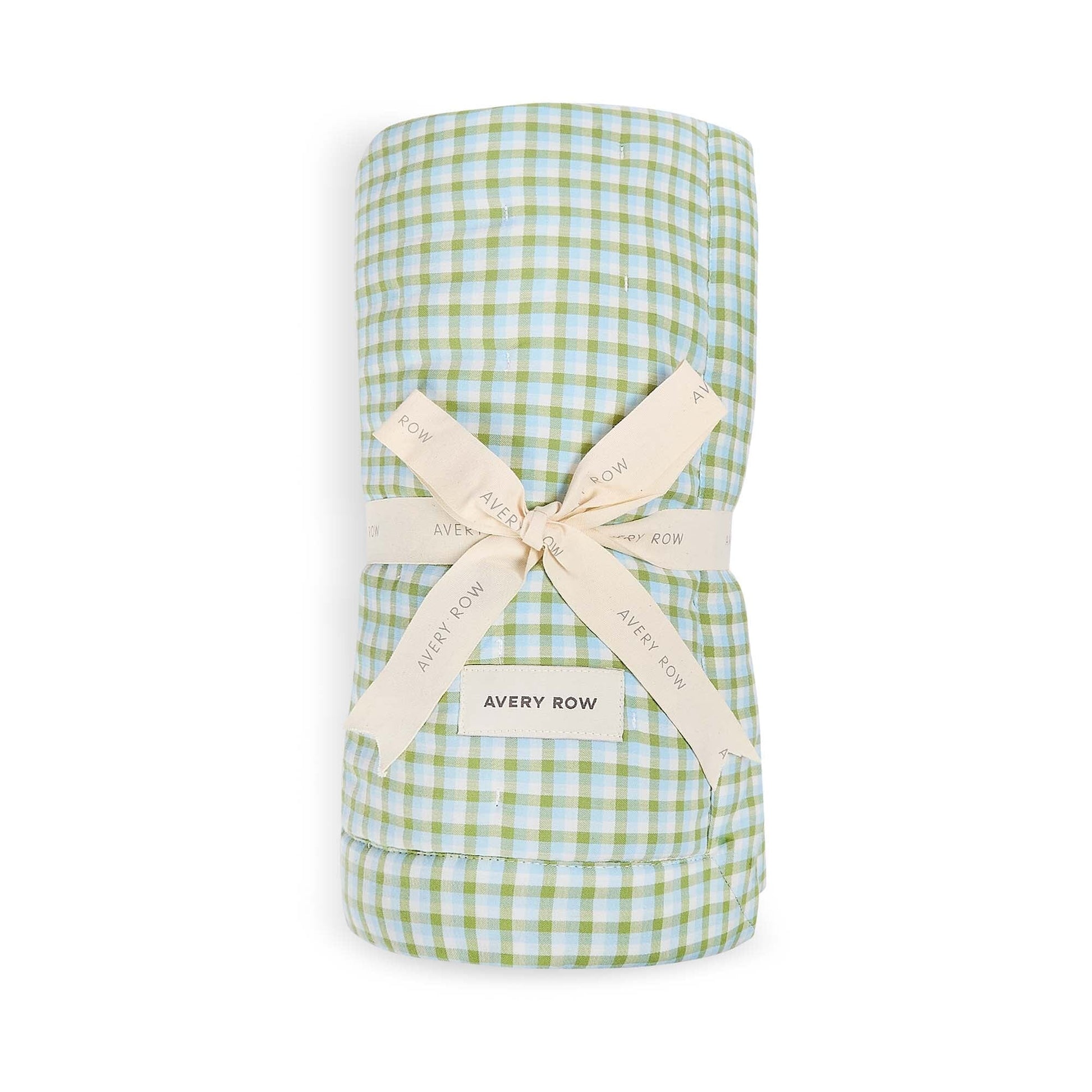 Avery Row | Quilted Single Bedspread | Greenhouse Gingham Bedding Avery Row Wholesale 