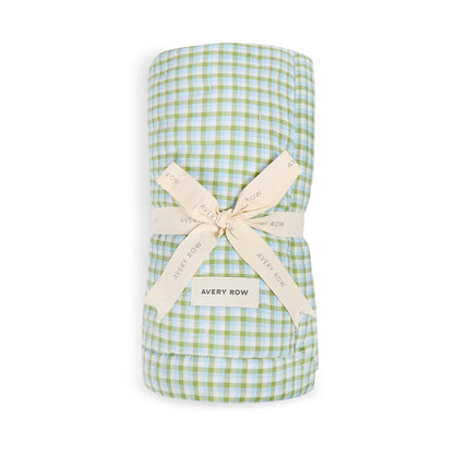 Avery Row | Quilted Single Bedspread | Greenhouse Gingham Bedding Avery Row Wholesale 