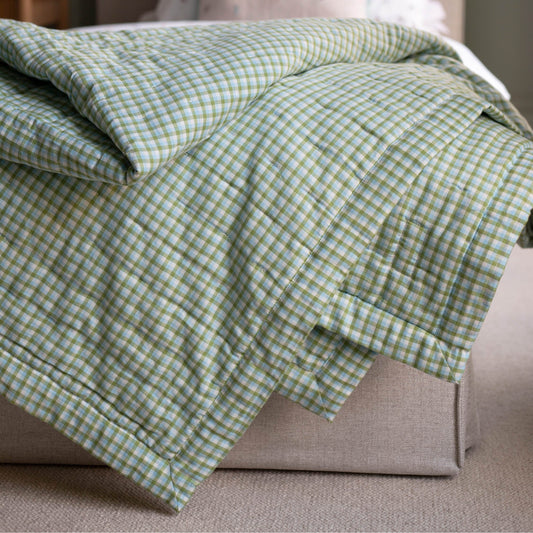 Avery Row | Quilted Single Bedspread | Greenhouse Gingham Bedding Avery Row Wholesale 