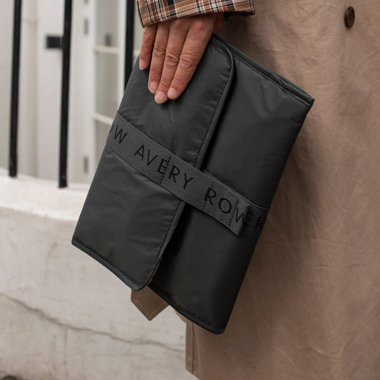 Avery Row | Recycled Nylon Travel Baby Changing Mat | Soft Black Changing Bags & Travel Changing Mats Avery Row Wholesale 