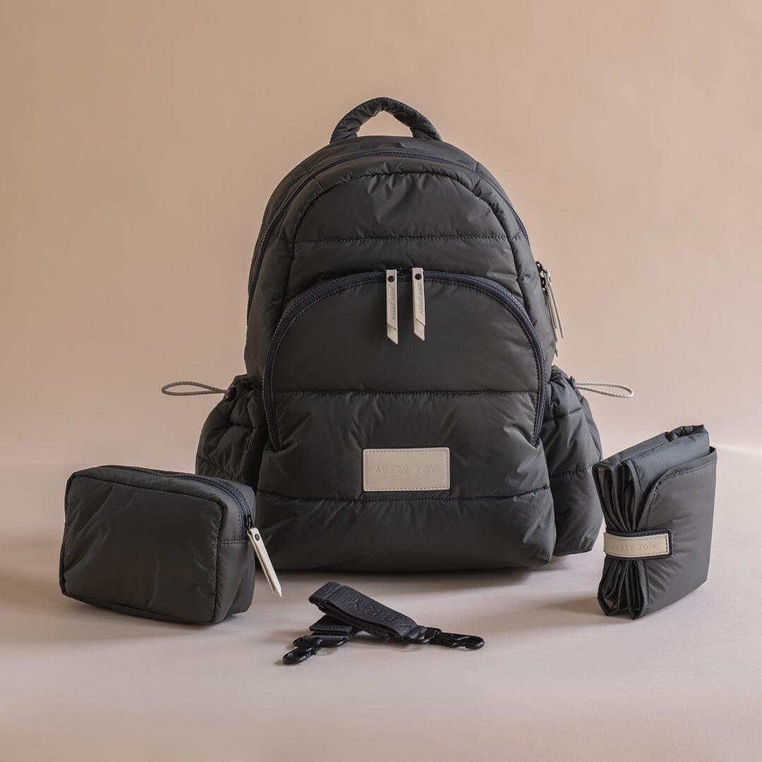 Baby Changing Backpack - Soft Black Changing Bags & Travel Changing Mats Avery Row Wholesale 