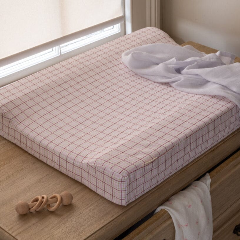 Baby Changing Mat - Pink Check Baby Changing Avery Row Wholesale 