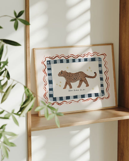 Be You - Jaguar Art Print Indigo Art Print Lion & The Pear 